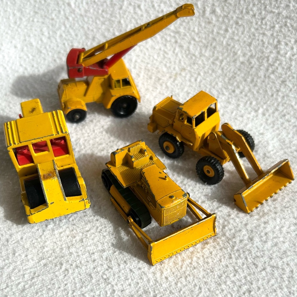 Vintage 60’s-70s Matchbox Lesney Construction Vehicles Road Roller, Bulldozer +